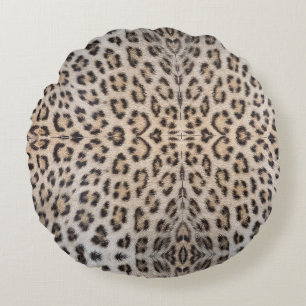 Cojín Redondo Patrón de estampado animal de piel de leopardo gue