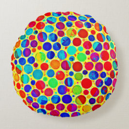 Cojín Redondo Patrón de estilo y Moda colorido