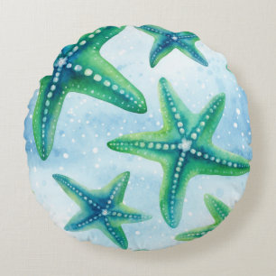 Cojín Redondo Patrón de Estrella de Mar Costera