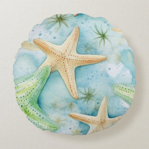Cojín Redondo Patrón de Estrella de Mar Costera