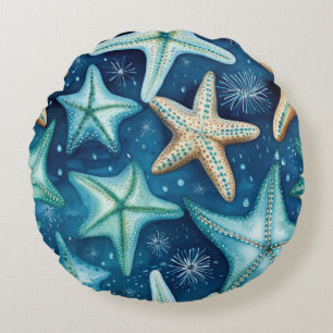Cojín Redondo Patrón de Estrella de Mar Costera