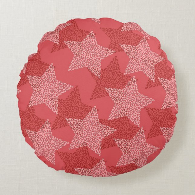 Cojín Redondo Patrón de estrellas (Anverso)