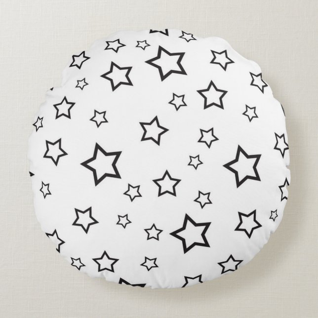 Cojín Redondo Patrón de estrellas (Anverso)