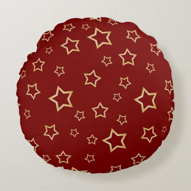 Cojín Redondo Patrón de estrellas (Anverso)