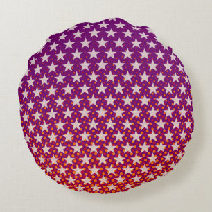 Cojín Redondo Patrón de estrellas divertidas transparente + tu i