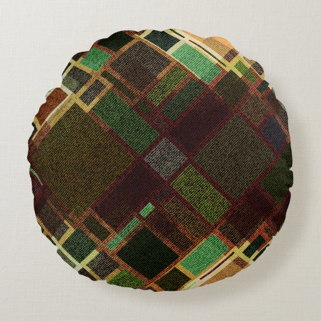 Cojín Redondo Patrón de fondo sin inconvenientes. Diagnóstico re (Anverso)