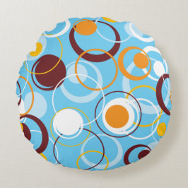 Cojín Redondo Patrón de forma de círculos geométricos y colorido