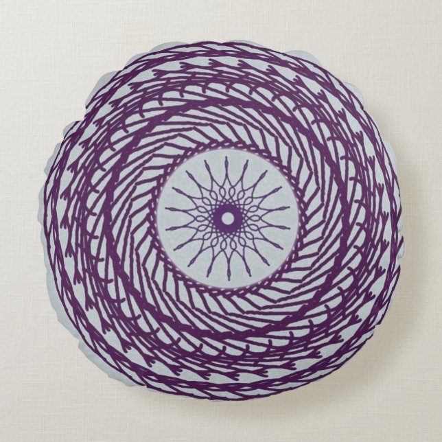 Cojín Redondo Patrón de forma geométrica digital (Anverso)