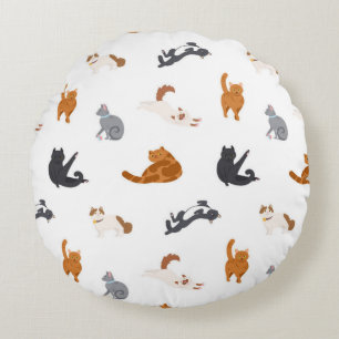 Cojín Redondo Patrón de gato
