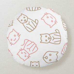 Cojín Redondo Patrón de gato