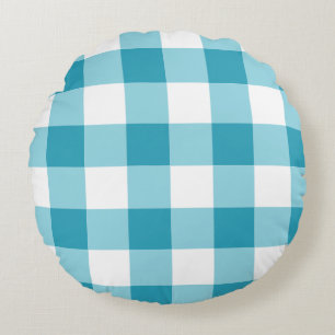 Cojín Redondo Patrón de Gingham