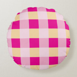 Cojín Redondo Patrón de Gingham