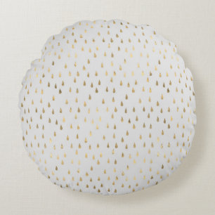 Cojín Redondo Patrón de gotas de lluvia de pan de oro