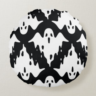 Cojín Redondo Patrón de Halloween Ghost Spooky Seamless