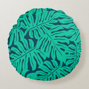 Cojín Redondo Patrón de hojas