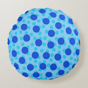Cojín Redondo Patrón de lunares azules