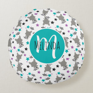 Cojín Redondo Patrón de mapache