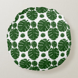 Cojín Redondo patrón de Monstera