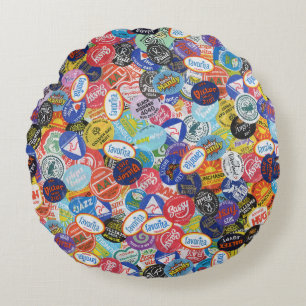 Cojín Redondo Patrón de montaje de Pegatina de frutas