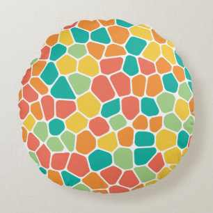 Cojín Redondo Patrón de mosaico vibrante