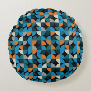 Cojín Redondo Patrón de mosaicos geométricos sin soldadura, fo