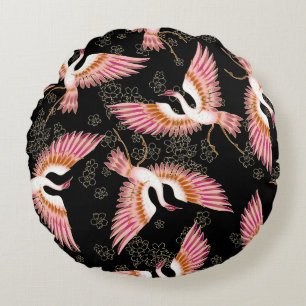 Cojín Redondo Patrón de motivos de kimono japonés tradicional