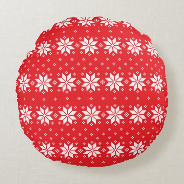 Cojín Redondo Patrón de navidad 5 (Anverso)