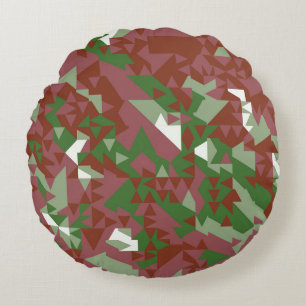 Cojín Redondo Patrón de Navidades geométricos eclécticos Mod Ret
