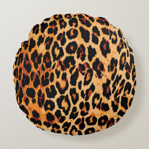 Cojín Redondo Patrón de piel animal sin fisuras.
