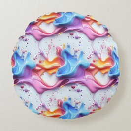 Cojín Redondo Patrón de pintura giratoria