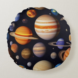Cojín Redondo Patrón de planetas