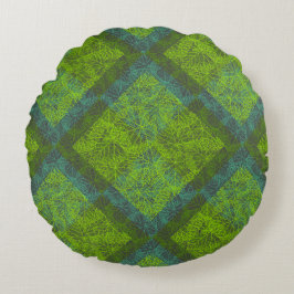 Cojín Redondo Patrón de plantas.12c DGrey BG