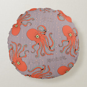 Cojín Redondo Patrón de pulpo japonés