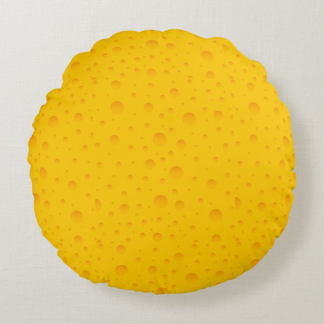 Cojín Redondo Patrón de queso suizo (Anverso)