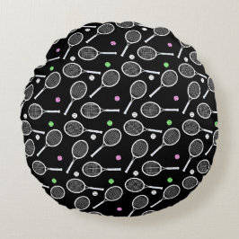 Cojín Redondo Patrón de raqueta de tenis