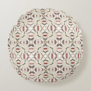 Cojín Redondo Patrón de reloj abstracto retro