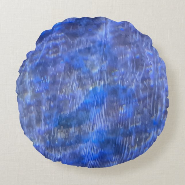 Cojín Redondo Patrón de rock acuático (Anverso)