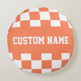 Cojín Redondo Patrón de tablero de cheques