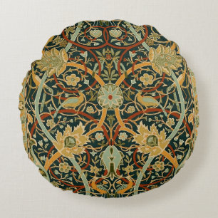 Cojín Redondo Patrón de tapiz del bosque de William Morris: Vint
