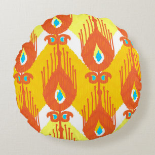 Cojín Redondo Patrón de tela de Ikat