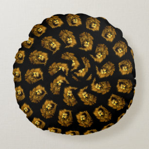 Cojín Redondo Patrón espiral de leones