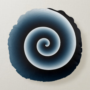 Cojín Redondo Patrón espiral - Dos colores en dos lados