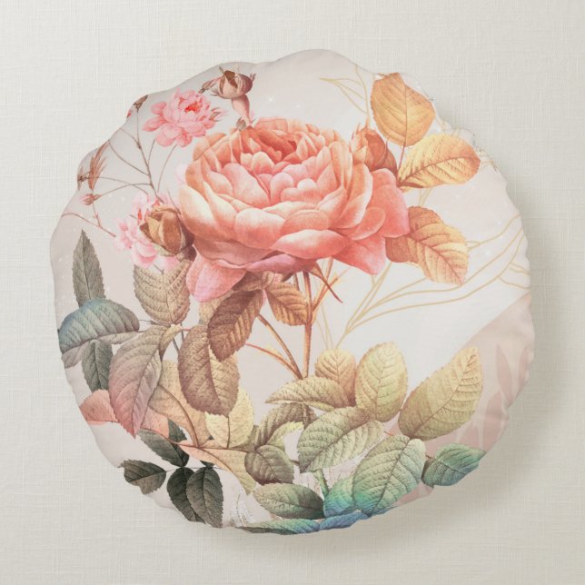 Cojín Redondo patrón floral (Reverso)