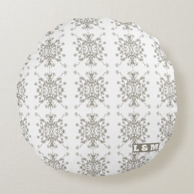 Cojín Redondo Patrón floral de Dimond (Anverso)