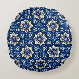 Cojín Redondo Patrón floral de Moda Boho de estilo