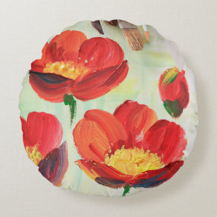 Cojín Redondo Patrón floral en forma de abstracción. Designar