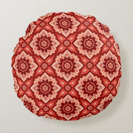 Cojín Redondo Patrón floral geométrico Boho Mandala