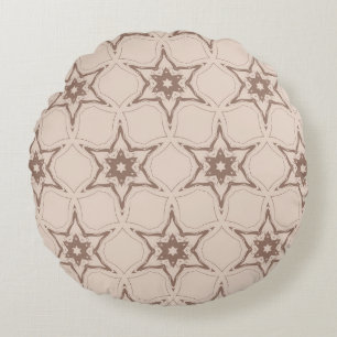 Cojín Redondo Patrón floral geométrico decorativo. Ventilación s