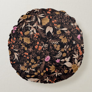 Cojín Redondo Patrón floral paisley impecable