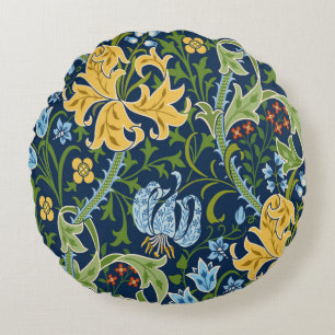Cojín Redondo Patrón floral sin costura con flores grandes, liri
